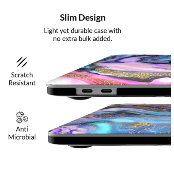 Velvet Caviar Galaxy Glitter Marble MacBook Case 2.0 NEW - Picture 4 of 11